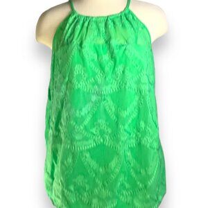 Sleeveless Drawstring Eyelet Tank Blouse